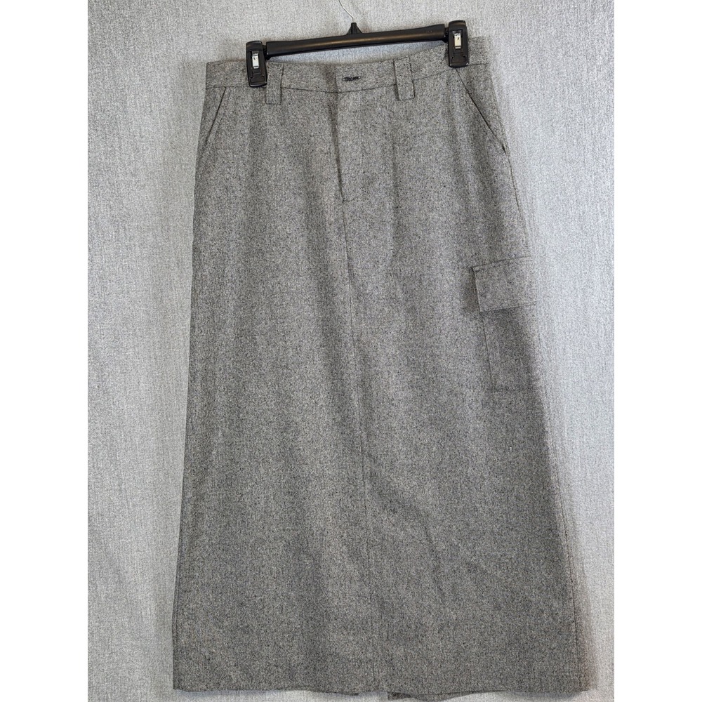 Gap Womens 6 Maxi Cargo Wool Blend Skirt‎ Retro Office Career Old Money Gray Y2K